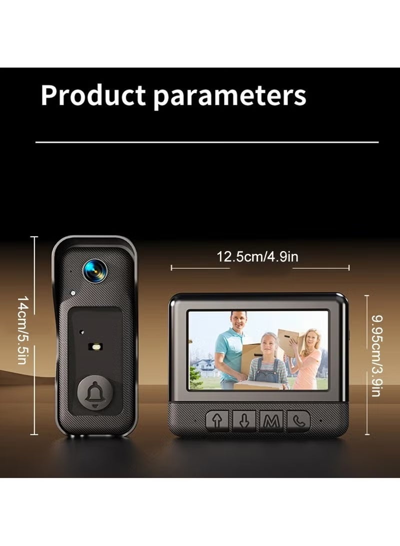 ELTRAZONE 4.3-Inch Video Doorbell Camera with Indoor Monitor, Two-Way Audio, Visitor Monitoring System, Smart Doorbell Camera with Power Adapter, Mounting Accessories and Storage Card Support - Image 2