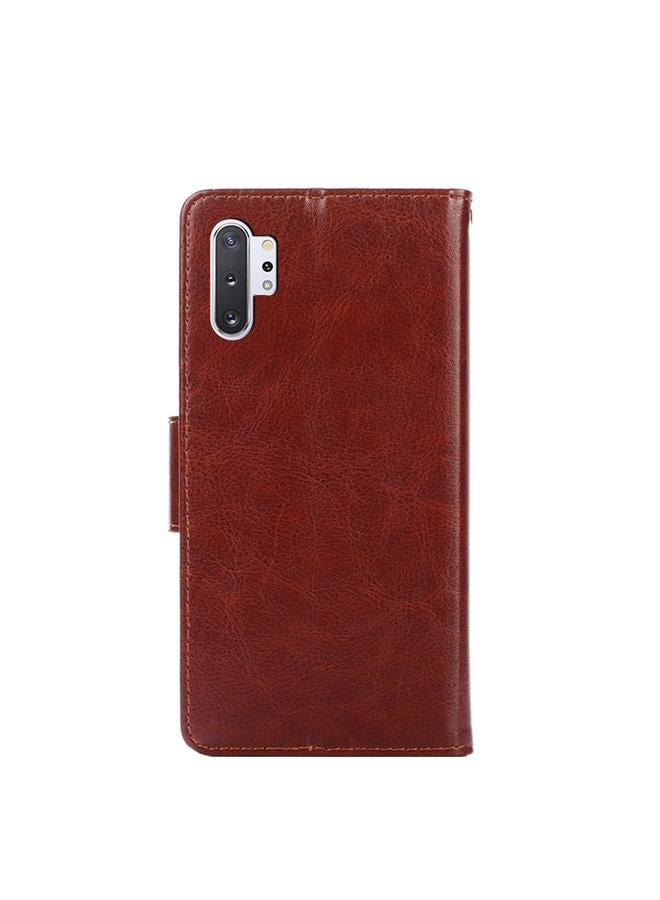 اس-توب جراب لهاتف Samsung Galaxy Note10 جراب جلدي أفقي قابل للطي بملمس كريستالي مع حامل وفتحات للبطاقات ومحفظة - Image 3