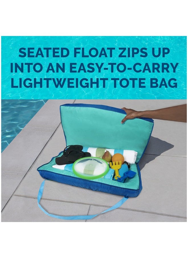 SwimWays Pack-N-Float 2-In-1 Pool Chair And Tote Bag, Blue Palm  - Image 5