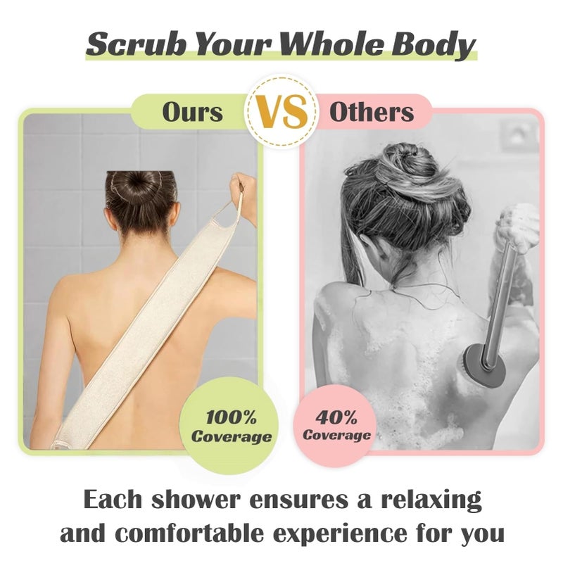 Jopplim Natural Loofah Sponge Back Scrubber for Bath Shower, Exfoliating Body Scrubber, Shower Loofah Scrubber for Men and Women, Bath Sponge, Body Scrub, to Clean Your Body Deeply, Invigorate Your Skin - Image 3