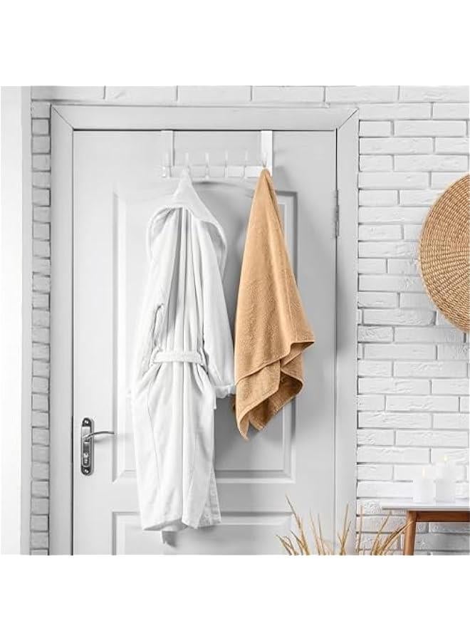 MIXDE Foldable Over The Door Hook, No Assembly Required Door Hanger Hook, Sturdy Over The Door Coat Rack, Over Door Hanger Door Hooks for Hanging Clothes, Towels, Hats (White) - Image 2