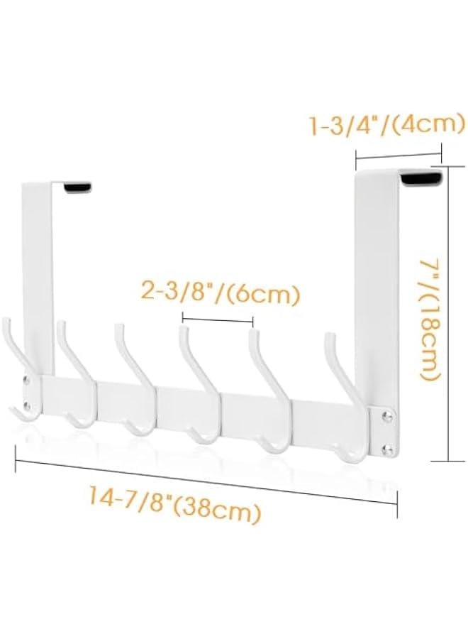 MIXDE Foldable Over The Door Hook, No Assembly Required Door Hanger Hook, Sturdy Over The Door Coat Rack, Over Door Hanger Door Hooks for Hanging Clothes, Towels, Hats (White) - Image 5