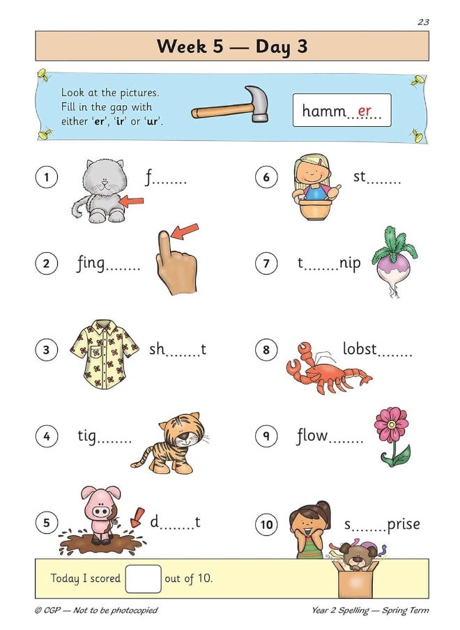 KS1 Spelling Year 2 Daily Practice Book: Spring Term