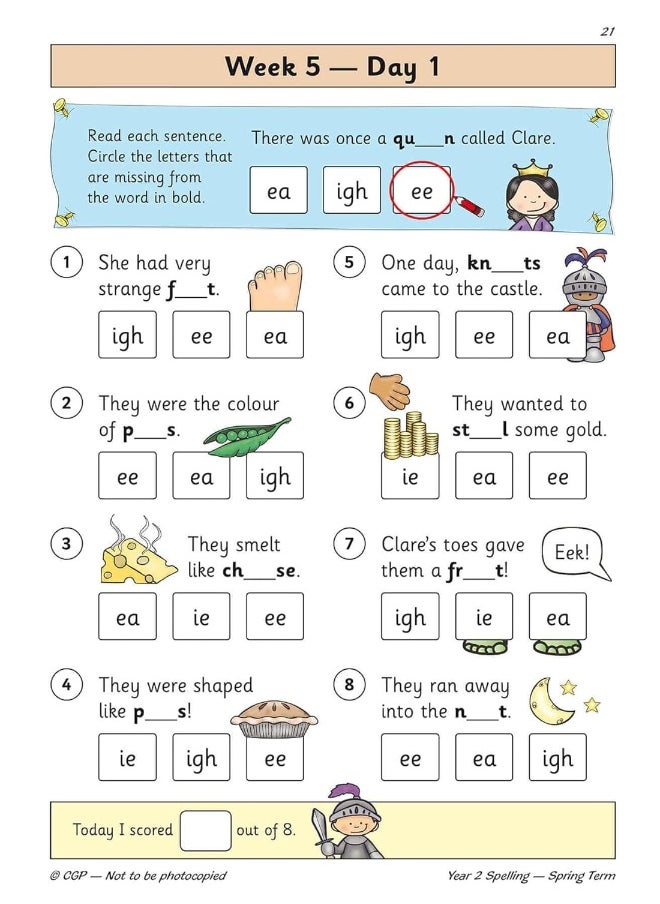 KS1 Spelling Year 2 Daily Practice Book: Spring Term