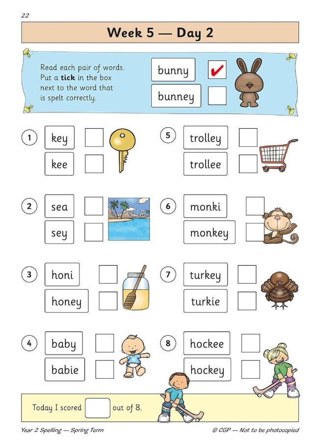 KS1 Spelling Year 2 Daily Practice Book: Spring Term