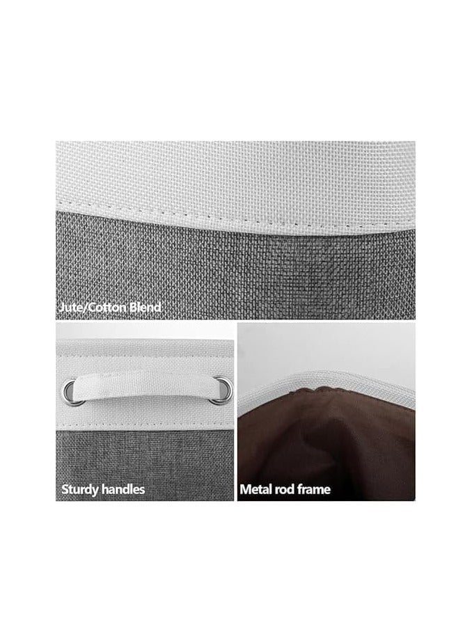 general 3Pack 25x26x38cm Rectangular Decorative Fabric Collapsible Storage Bin Carry Handles Linens,Storage Baskets for Organizing,Perfect for Shelves,Towels,Toy,Closets,Nursery,Home - Image 4