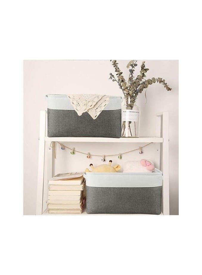 general 3Pack 25x26x38cm Rectangular Decorative Fabric Collapsible Storage Bin Carry Handles Linens,Storage Baskets for Organizing,Perfect for Shelves,Towels,Toy,Closets,Nursery,Home - Image 5