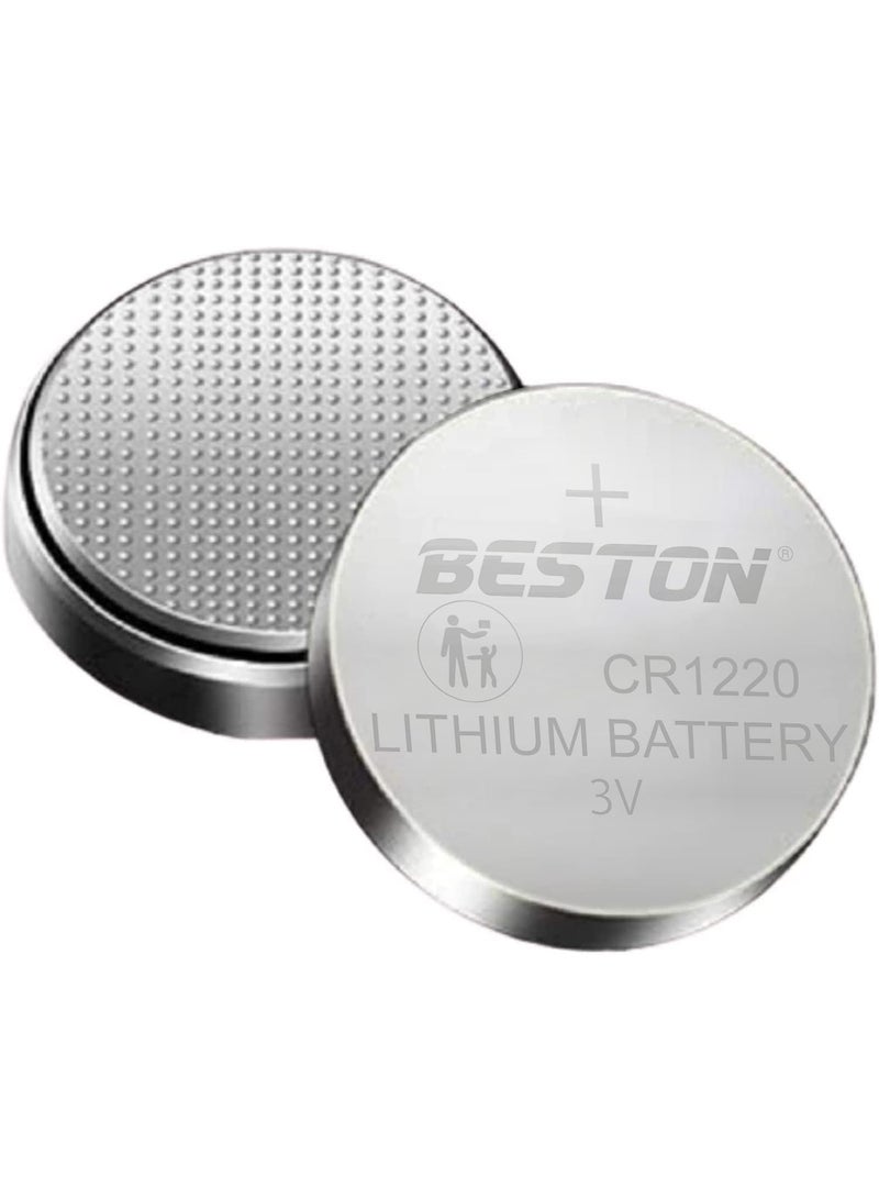 بيستون بطارية ليثيوم CR1220 على شكل قرص 3 فولت، بطارية زر طويلة الأمد للساعات والآلات الحاسبة والألعاب والأجهزة الإلكترونية الصغيرة (عبوة من 5 قطع) - Image 4