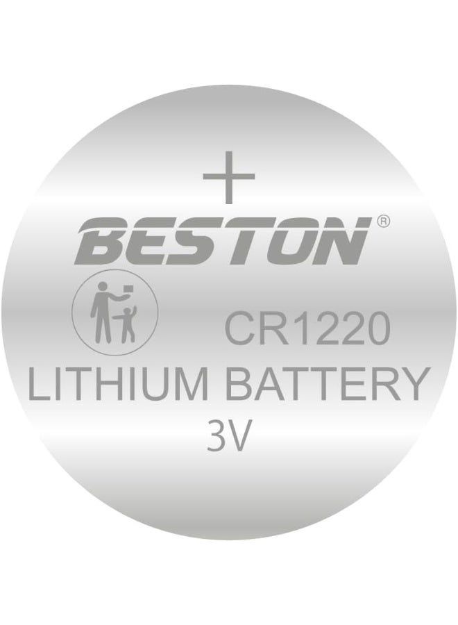 بيستون بطارية ليثيوم CR1220 على شكل قرص 3 فولت، بطارية زر طويلة الأمد للساعات والآلات الحاسبة والألعاب والأجهزة الإلكترونية الصغيرة (عبوة من 5 قطع) - Image 5