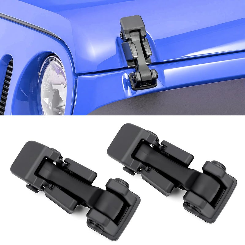 Hood Latch for Jeep Hood Catch for Jeep Wrangler Hood Lock Compatible with Jeep Wrangler JkJKU 20072018 Black1Pair