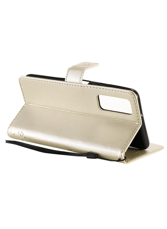 Zaboon Case For Huawei P Smart 2021 Tree & Cat Pattern Pressed Printing Horizontal Flip PU Leather Case with Holder & Card Slots & Wallet & Lanyard - Image 5