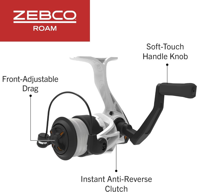 Zebco Roam Spinning Reel and Fishing Rod Combo, 6-Foot Fiberglass Fishing Pole, Split ComfortGrip Handle, Soft-Touch Handle Knob, Size 20 Reel, Changeable Right- or Left-Hand Retrieve - Image 4