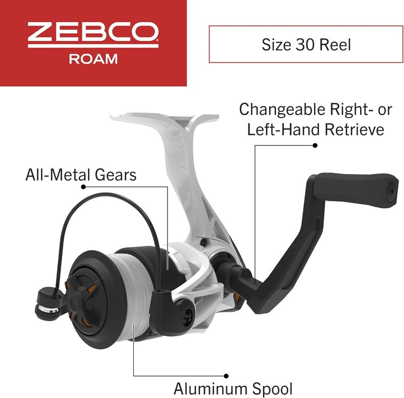 Zebco Roam Spinning Reel and Fishing Rod Combo, 6-Foot Fiberglass Fishing Pole, Split ComfortGrip Handle, Soft-Touch Handle Knob, Size 20 Reel, Changeable Right- or Left-Hand Retrieve - Image 3