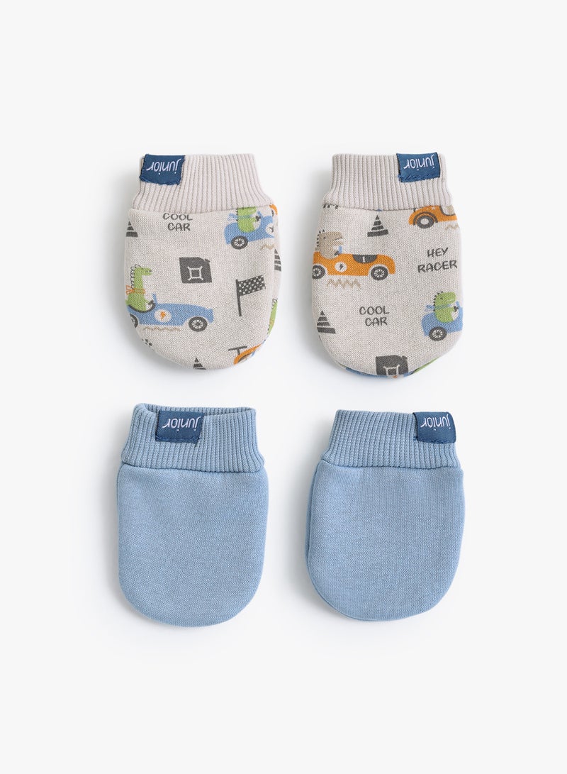 Baby Boys Hey Racer Mittens Pack Of 2