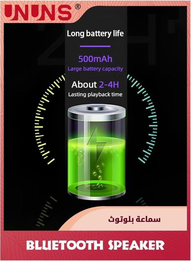 UNUNS Portable Bluetooth Speaker With Lights,Transparent Wireless Mini TWS, Perfect Small HD Sound And Bass For Office,Home,Shower,Room,Bike,Car,Black - Image 3