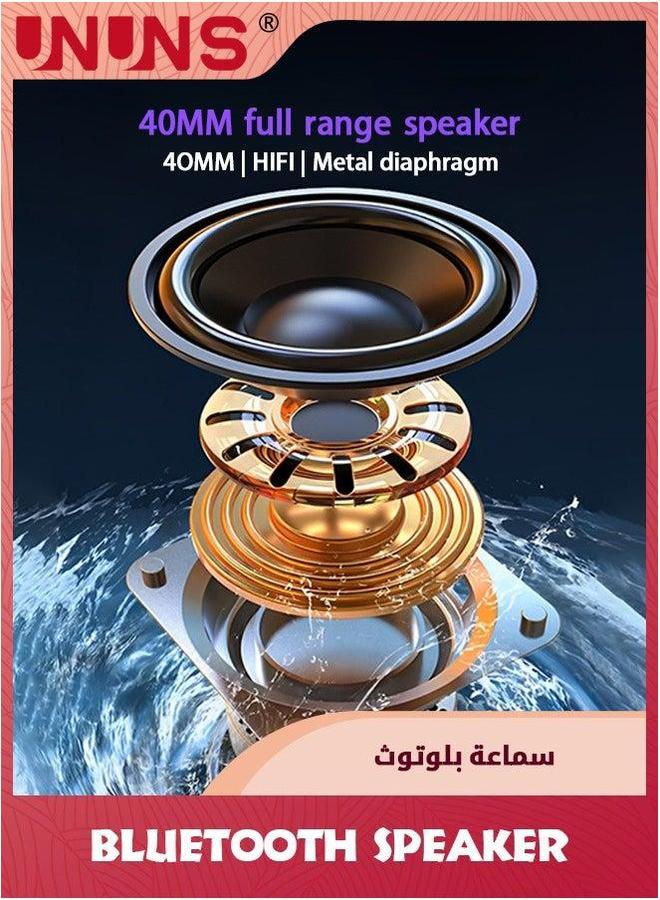 UNUNS Portable Bluetooth Speaker With Lights,Transparent Wireless Mini TWS, Perfect Small HD Sound And Bass For Office,Home,Shower,Room,Bike,Car,Black - Image 2