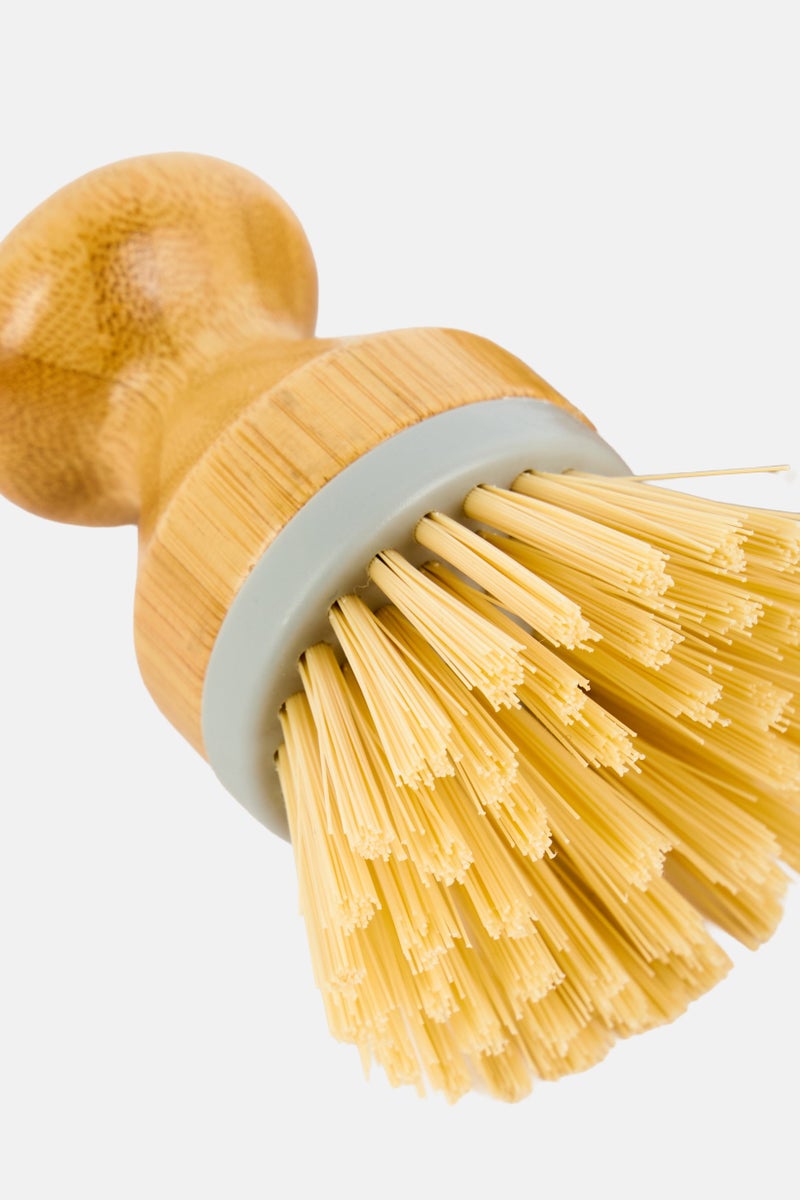 Bombay 2 Pcs Bamboo Dish Brushes Set, Beige - Image 3