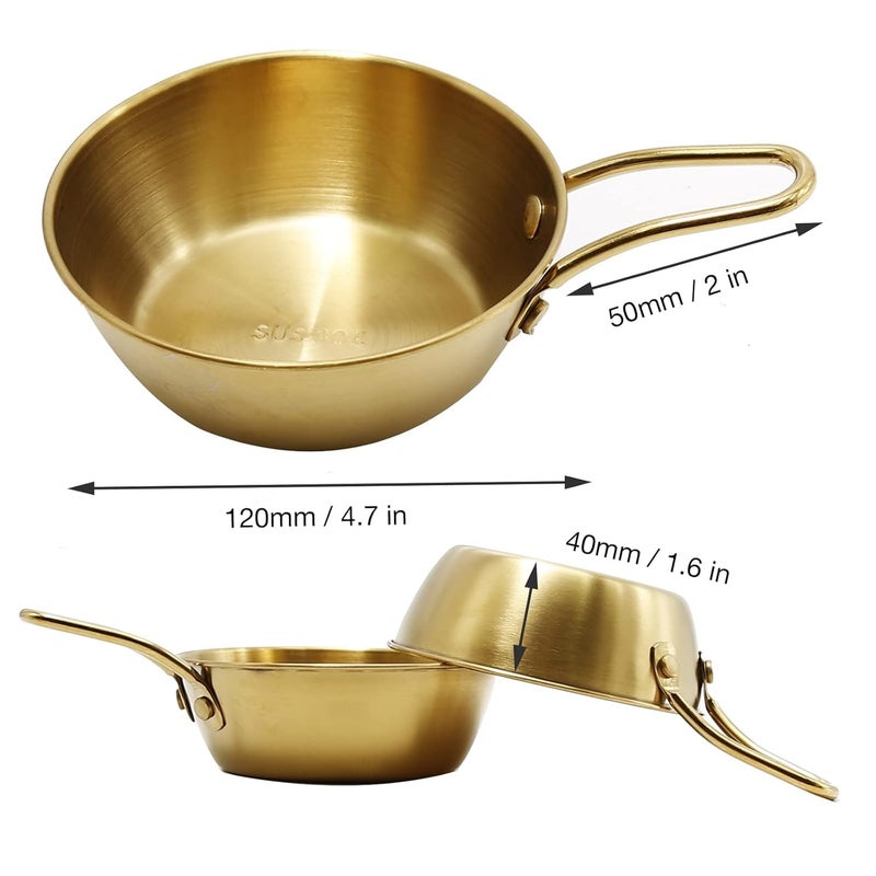 Prostuff.in ®1Pcs Sierra Bowl 380ml with Handle – 304 Stainless Steel, Lightweight & Durable Portable Outdoor Camping & Golden Metal Bowl for, and Kitchen Use - Image 2