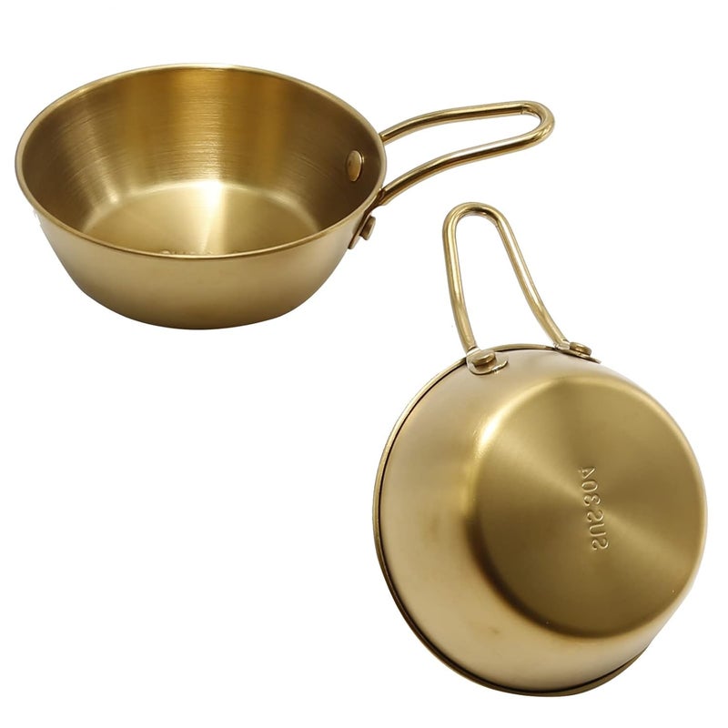 Prostuff.in ®1Pcs Sierra Bowl 380ml with Handle – 304 Stainless Steel, Lightweight & Durable Portable Outdoor Camping & Golden Metal Bowl for, and Kitchen Use - Image 5