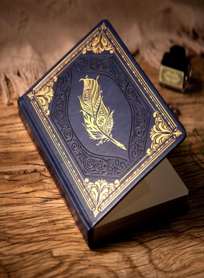 كاجي مفكرة كاجي الكلاسيكية للنساء، 320 صفحة، ورق سميك بحواف ذهبية، مفكرة بغلاف مقوى A5، مفكرة جلدية للكتابة، 5.7 بوصة × 8.3 بوصة، أزرق - Image 3