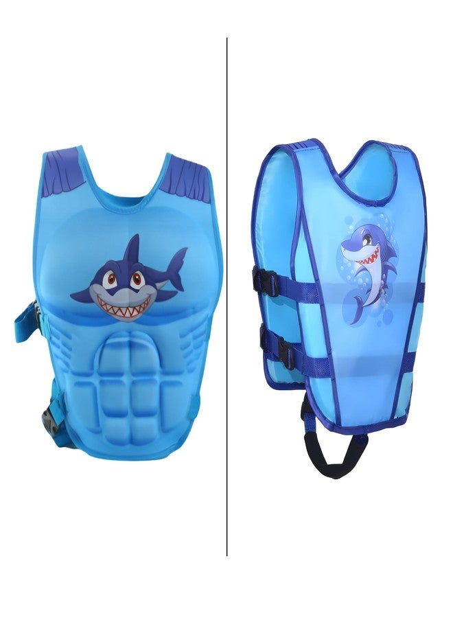 SOLDRIGHT SHOP Kids Shark Swim Vest | Blue Safety Floatation Jacket with Adjustable Straps | Comfortable & Lightweight Swim Aid for Children | Perfect for Pools & Beaches (1 Pcs.) - Image 2