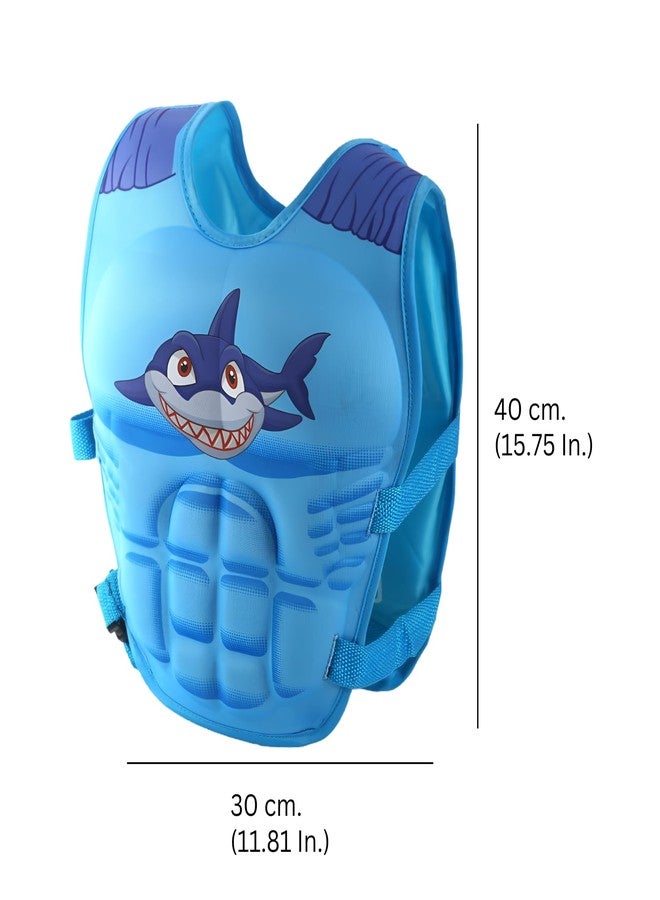 SOLDRIGHT SHOP Kids Shark Swim Vest | Blue Safety Floatation Jacket with Adjustable Straps | Comfortable & Lightweight Swim Aid for Children | Perfect for Pools & Beaches (1 Pcs.) - Image 4