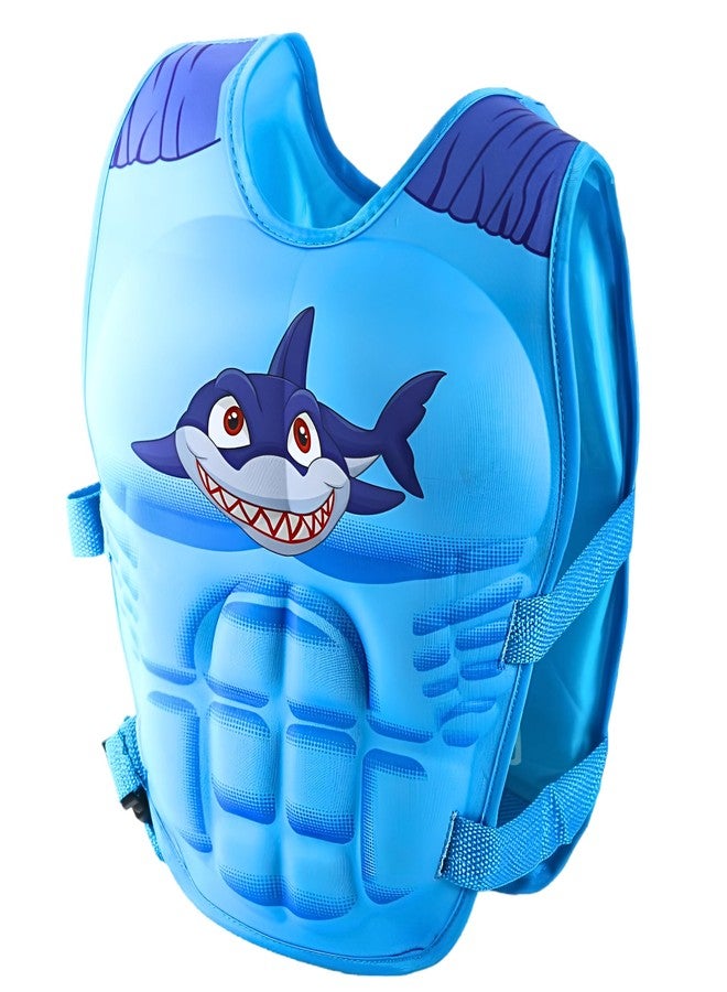 SOLDRIGHT SHOP Kids Shark Swim Vest | Blue Safety Floatation Jacket with Adjustable Straps | Comfortable & Lightweight Swim Aid for Children | Perfect for Pools & Beaches (1 Pcs.) - Image 1