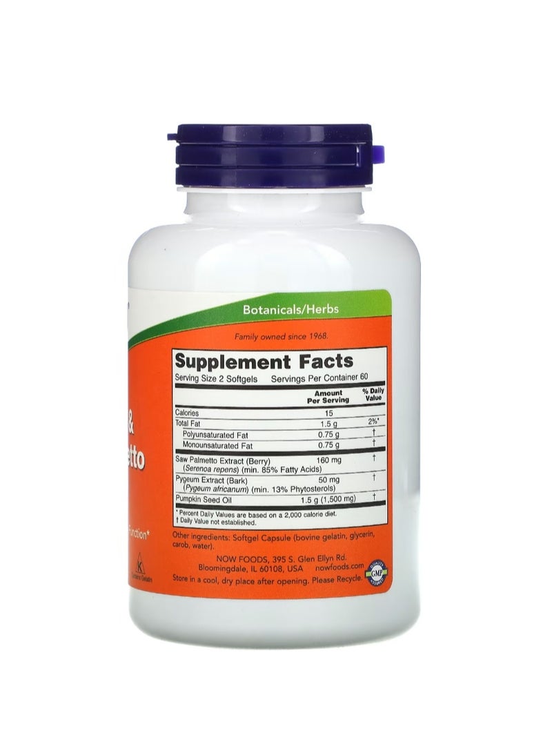 now Pygeum And Saw Palmetto 120 Softgels - Image 2