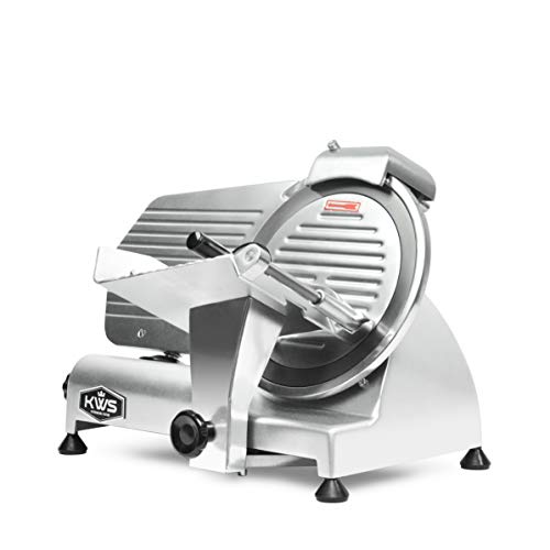 KWS KitchenWare Station KWS 10NS Commercial 10" Electric Meat Slicer, 320W High-Torque Motor, Stainless Steel Blade, Deli-Style Thin Slicing, Built-In Sharpener, Heavy-Duty Aluminum Body for Meat, Cheese & Semi-Frozen Foods - Image 2