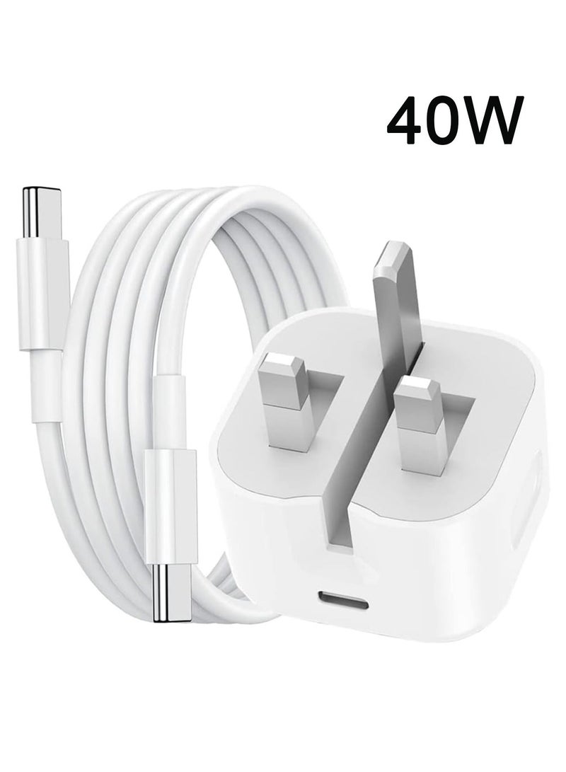 دراكلاو شاحن آيفون، شاحن سريع 40 واط لأجهزة آيفون 17 و16 برو، شاحن USB-C سريع بتقنية PD، رأس شاحن سريع لأجهزة آيفون 17، قابس طاقة من النوع C، محول سفر عالمي، قابس USB-C لأجهزة آيفون 17/17 برو/17 برو ماكس/إير/16/16 برو ماكس/15/15 برو/بلس، آيباد، إيربودز - Image 1