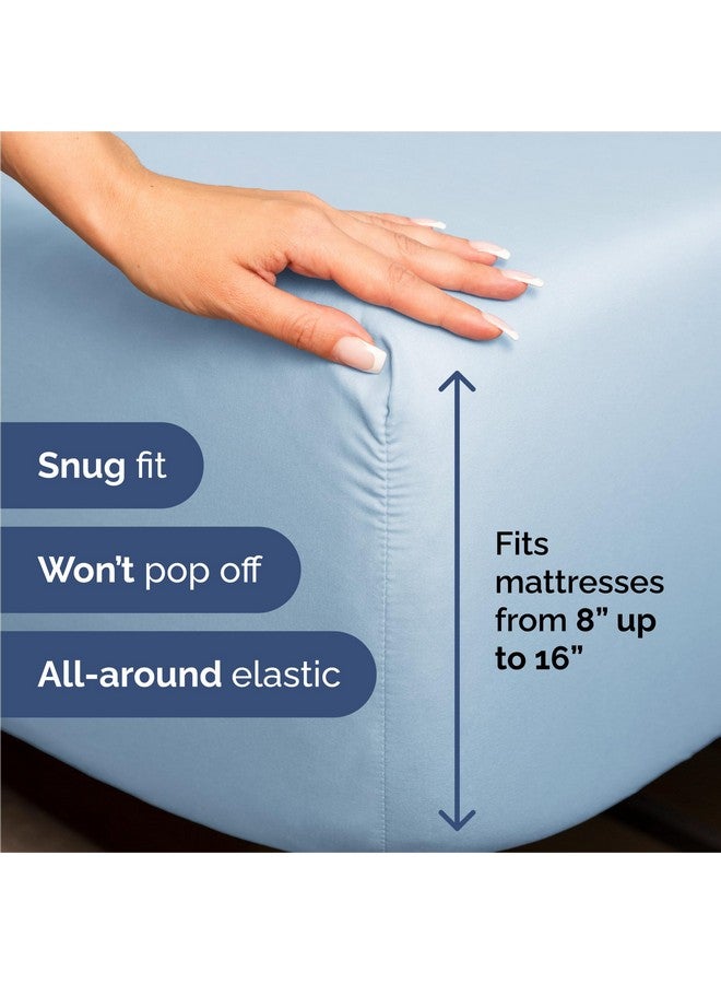 CGK Unlimited King 6 Piece Sheet Set - Comfy, Breathable & Cooling - Hotel Luxury Bedding for Women, Men, Kids & Teens - 1 Flat & 1 Fitted Sheet & 4 Pillowcases w/ Deep Pockets - Soft and Wrinkle Free - Baby Blue - Image 3