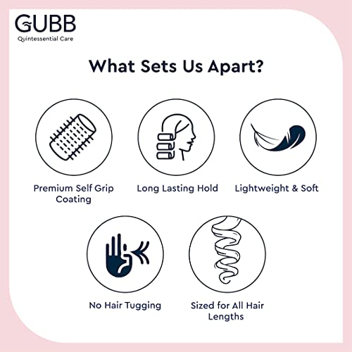 GUBB Hair Rollers For Hair Curling | Self Grip Holding Rollers | Rollers for Hair - Hair Rollers for Medium Hair |12 Large Hair Curlers - Pink - Image 4