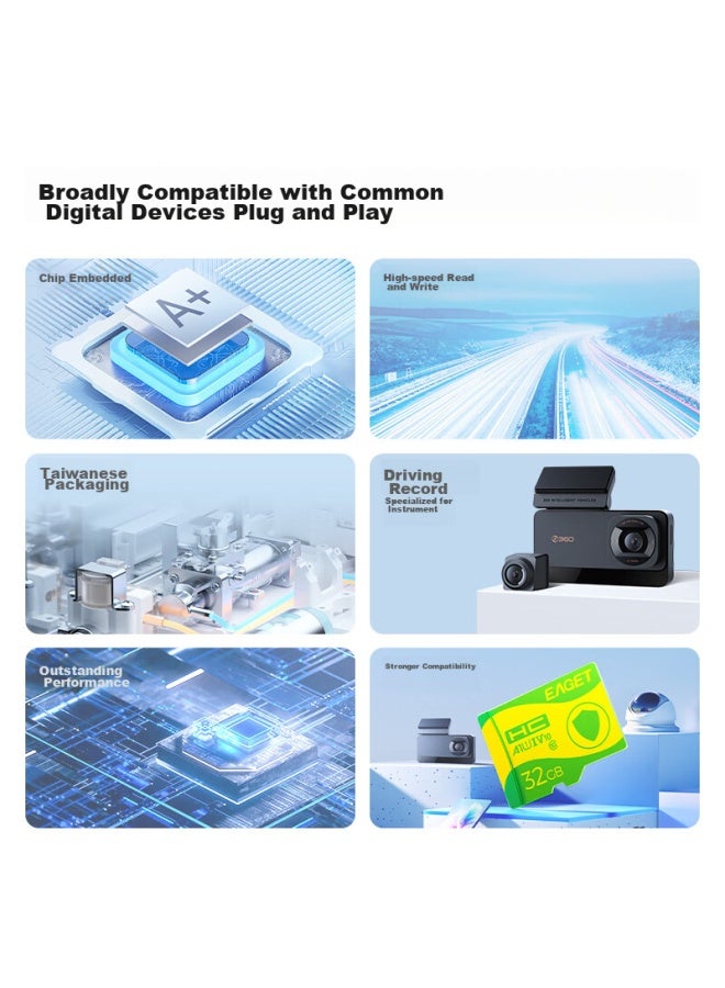 Eaget 32gb Tf Memory Card A1 V10 C10 For Dash Cam & Security Monitoring, High-speed And Durable - Image 4