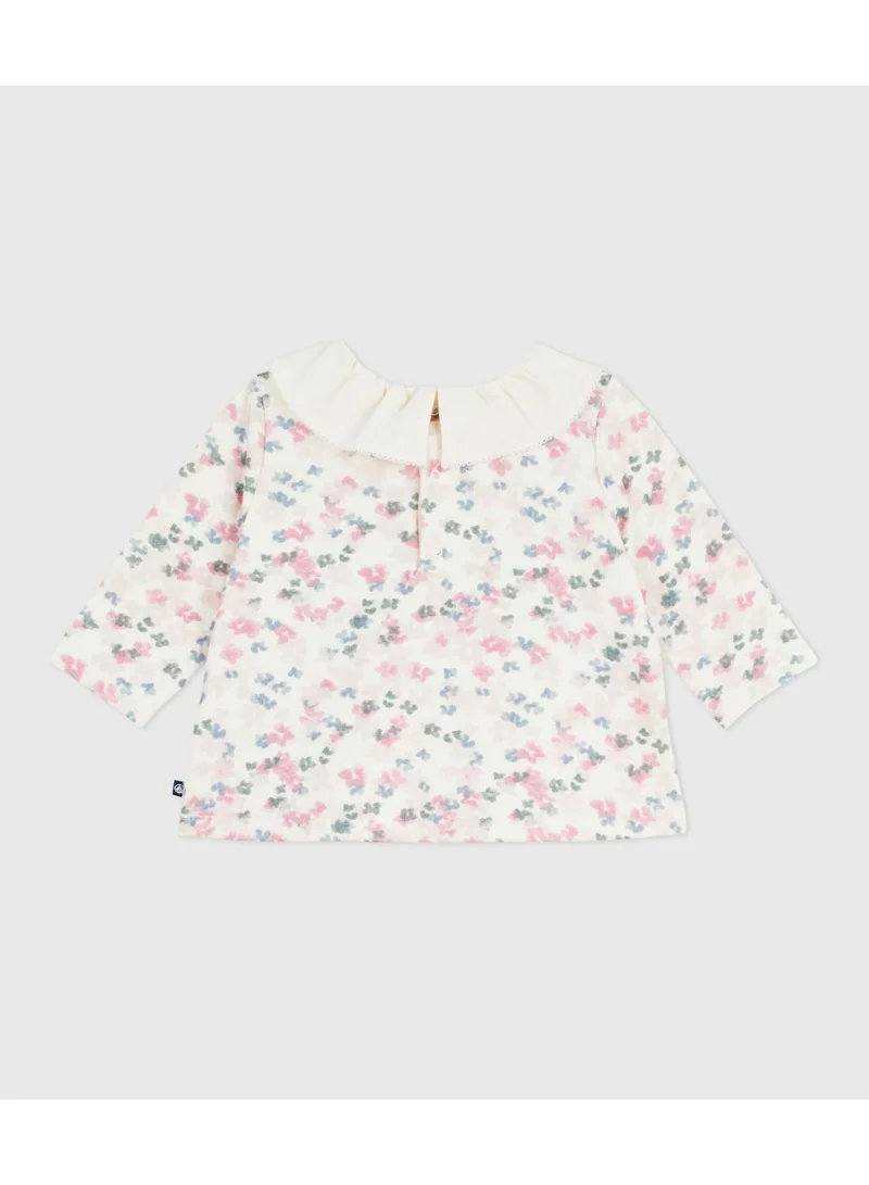 Petit Bateau Babies' long-sleeved floral-print cotton blouse