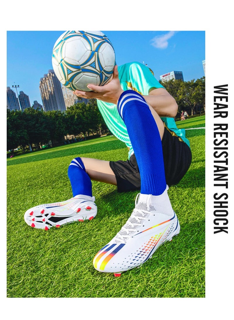 xozgdovg Spike Sneakers TF Training Shoes Football Shoes Non-slip (Spike Bright Moon)39  - Image 2