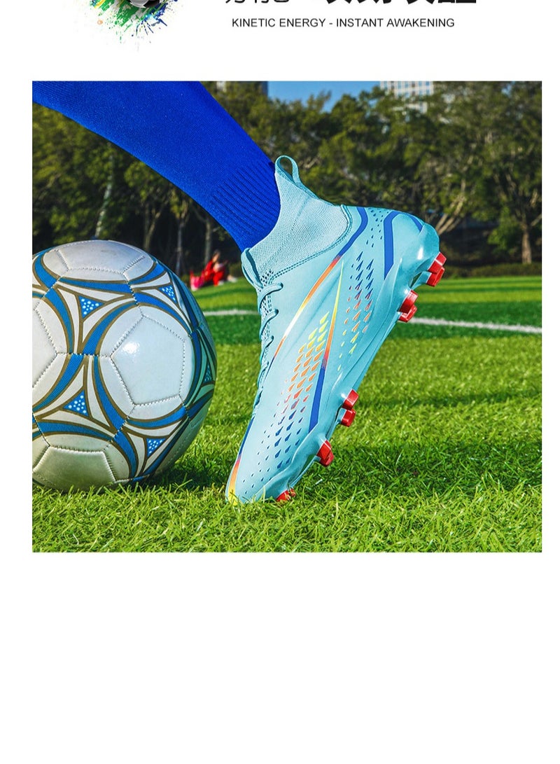 xozgdovg Spike Sneakers TF Training Shoes Football Shoes Non-slip (Spike Bright Moon)39  - Image 3