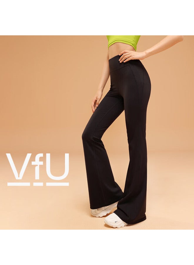 Vfu High-waisted Lifting Fitness Yoga Pants, Loose Wide-leg Casual Trousers, Black, Size M - Image 1