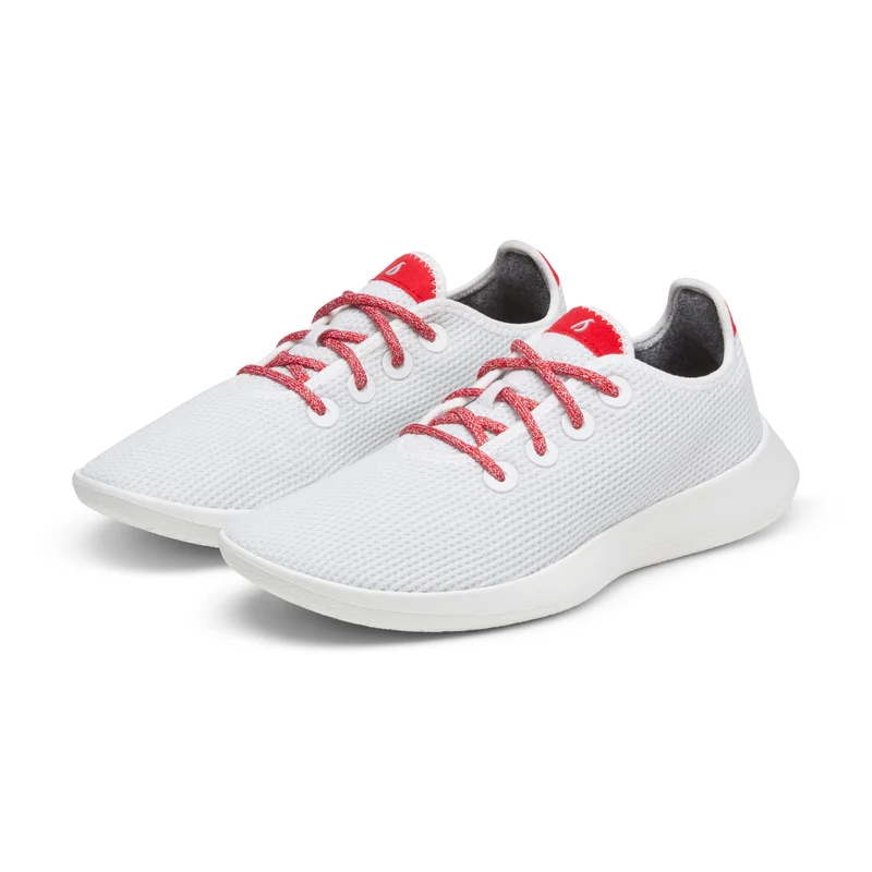 Allbirds  Women's Tree Runner - Blizzard/Bold Red (Blizzard Sole) for Women | Best Price UAE