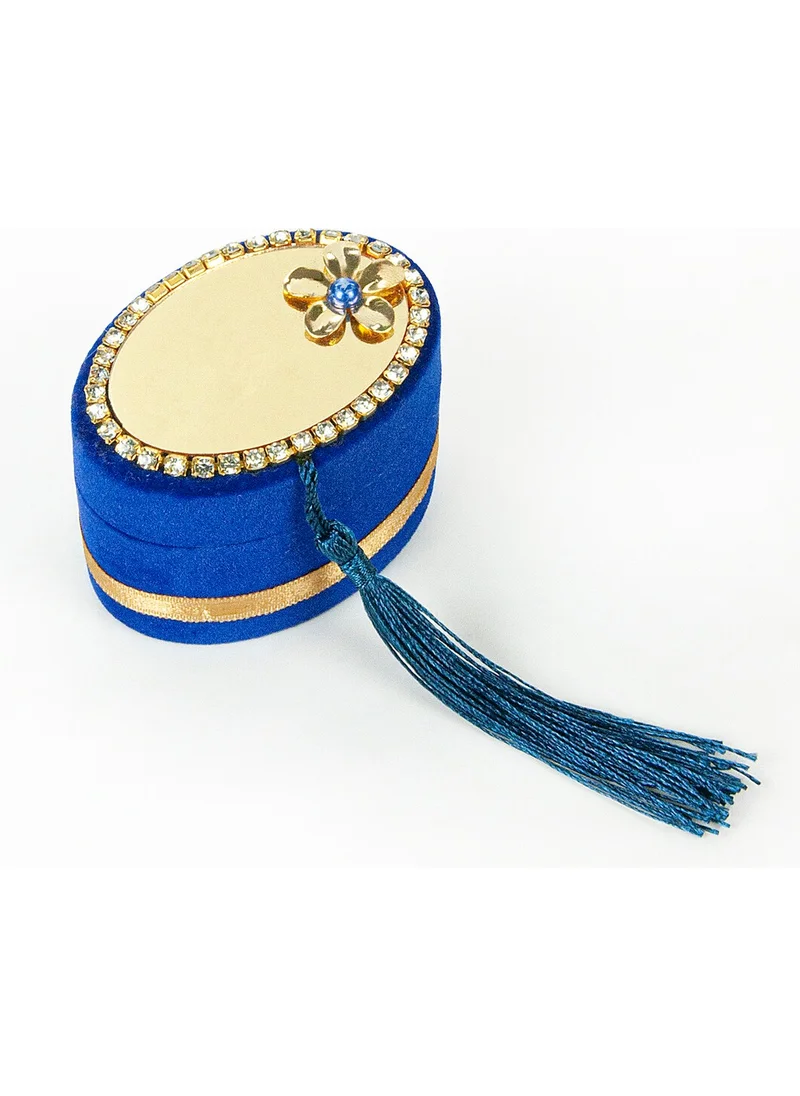 İhvan Online Ihvan Online Velvet Boxed Zikirmatik and Pearl Prayer Beads Mevlid Gift Set Navy Blue