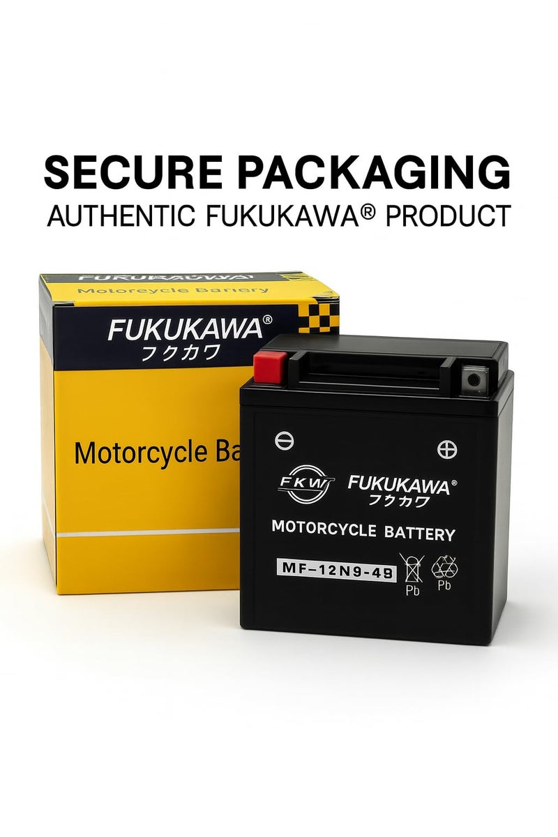 FUKUKAWA MF-12N9-4B Motorcycle Battery 12V 9Ah – Maintenance Free, Sealed High Performance Motorbike Battery, Durable & Compact 13.5×7.5×14cm - Image 5