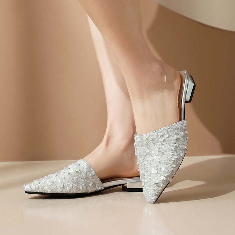 2024 Casual Low Heel Pointed 32-48 Size Code Baotou Outdoor Slippers - Image 4