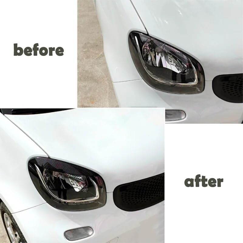 QASULER Headlight Eyelid Trim Cover for Smart Cars - Image 5
