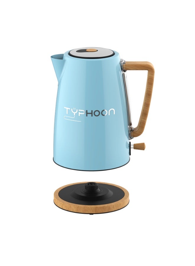 Typhoon Water Kettle - 1.7 Liter Capacity - 2200 Watts - Wooden Handle - Blue - TY-01-003 BL - Image 3