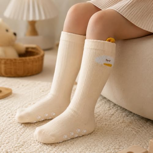 GUCHIGU Unisex Baby Knee-High Ankle Length Socks Toddlers Breathable Cute Print Sock Anti-Mosquito Knit 3 Pair Cotton Ankle Socks For Little Kids Boys Girls (Multicolor, 6-24 Months, Pack Of 3) - Image 4