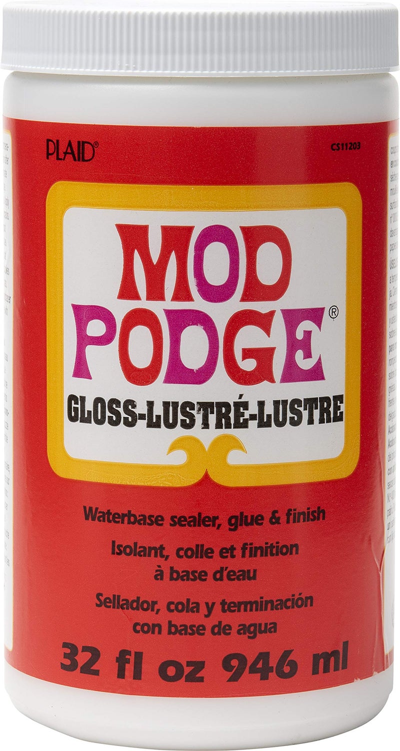 Mod Podge Gloss Sealer, Glue & Finish: All-in-One Craft Solution- Quick Dry, Easy Clean, for Wood, Paper, Fabric & More. Non-Toxic - Craft with Confidence, Made in USA, 32 oz., Pack of 1 - Image 1