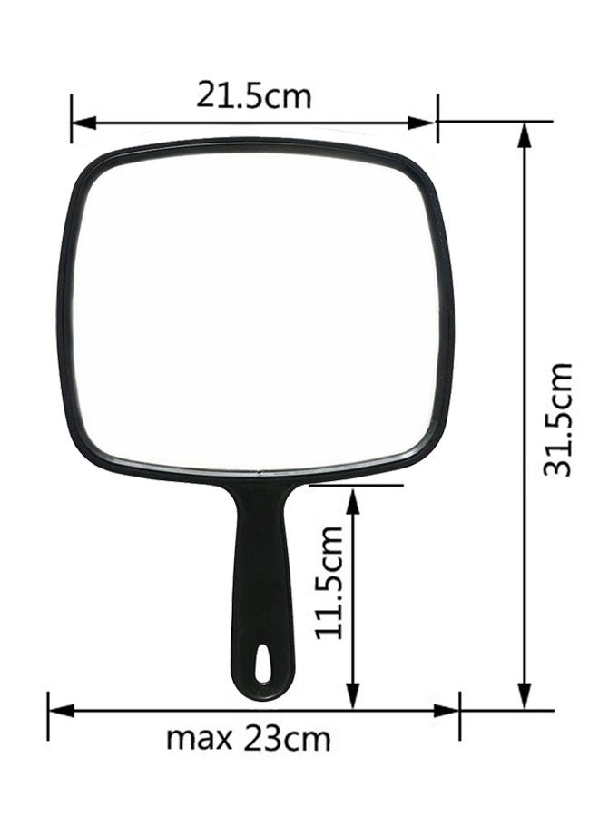 HOOTO Large Hand Mirror, Salon Barber Hand Mirror with Handle 32 cm x 23 cm Square ( Black ) - Image 2