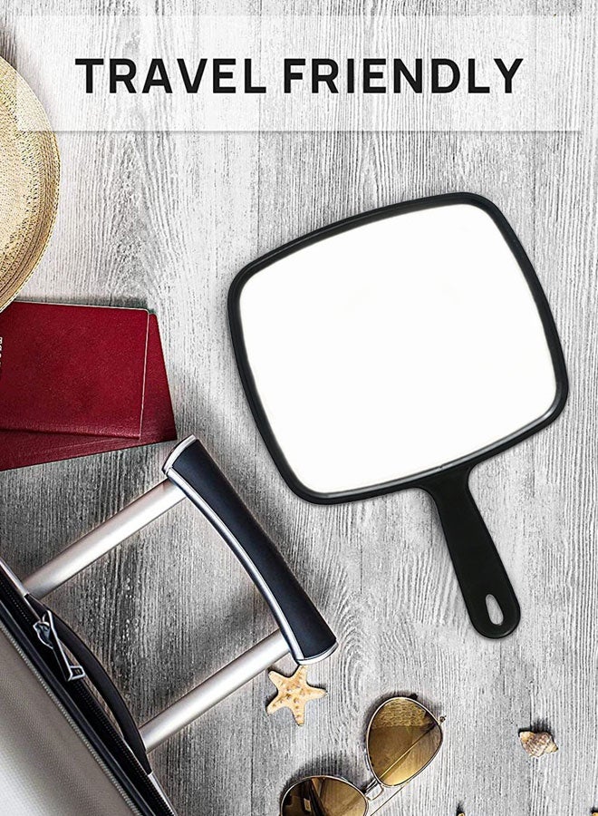 HOOTO Large Hand Mirror, Salon Barber Hand Mirror with Handle 32 cm x 23 cm Square ( Black ) - Image 5
