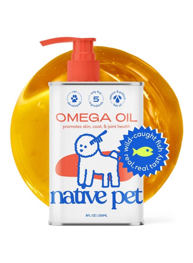 Native Pet Omega 3 Fish Oil for Dogs & Cats - Promotes Healthy Skin, Shiny Coat, & Strong Joints - Made with Wild Alaskan Salmon Oil for Dogs - Tasty, Fast-Absorbing Omega 3 6 9 Liquid Supplement- 8oz - Image 1
