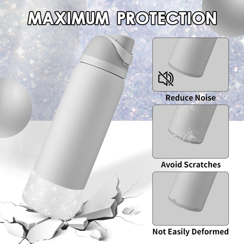 BKBY Protective Glitter Silicone Boot Compatible with Owala 24oz 32oz 40oz, Bling Cup Sleeve Bottom Bumper Cover Compatible with Owala FreeSip, Twist, or Flip Stainless Steel Water Bottles - Image 3