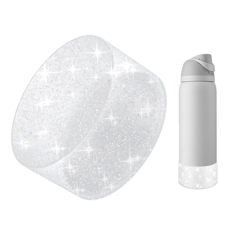 BKBY Protective Glitter Silicone Boot Compatible with Owala 24oz 32oz 40oz, Bling Cup Sleeve Bottom Bumper Cover Compatible with Owala FreeSip, Twist, or Flip Stainless Steel Water Bottles - Image 1